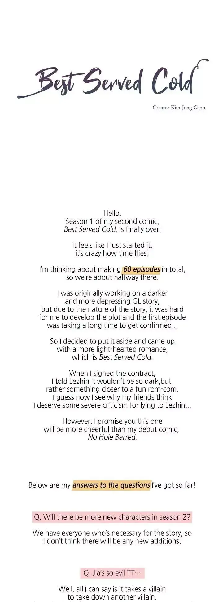 Read Best Served Cold chapter 33.5 image 1 on Lezhin