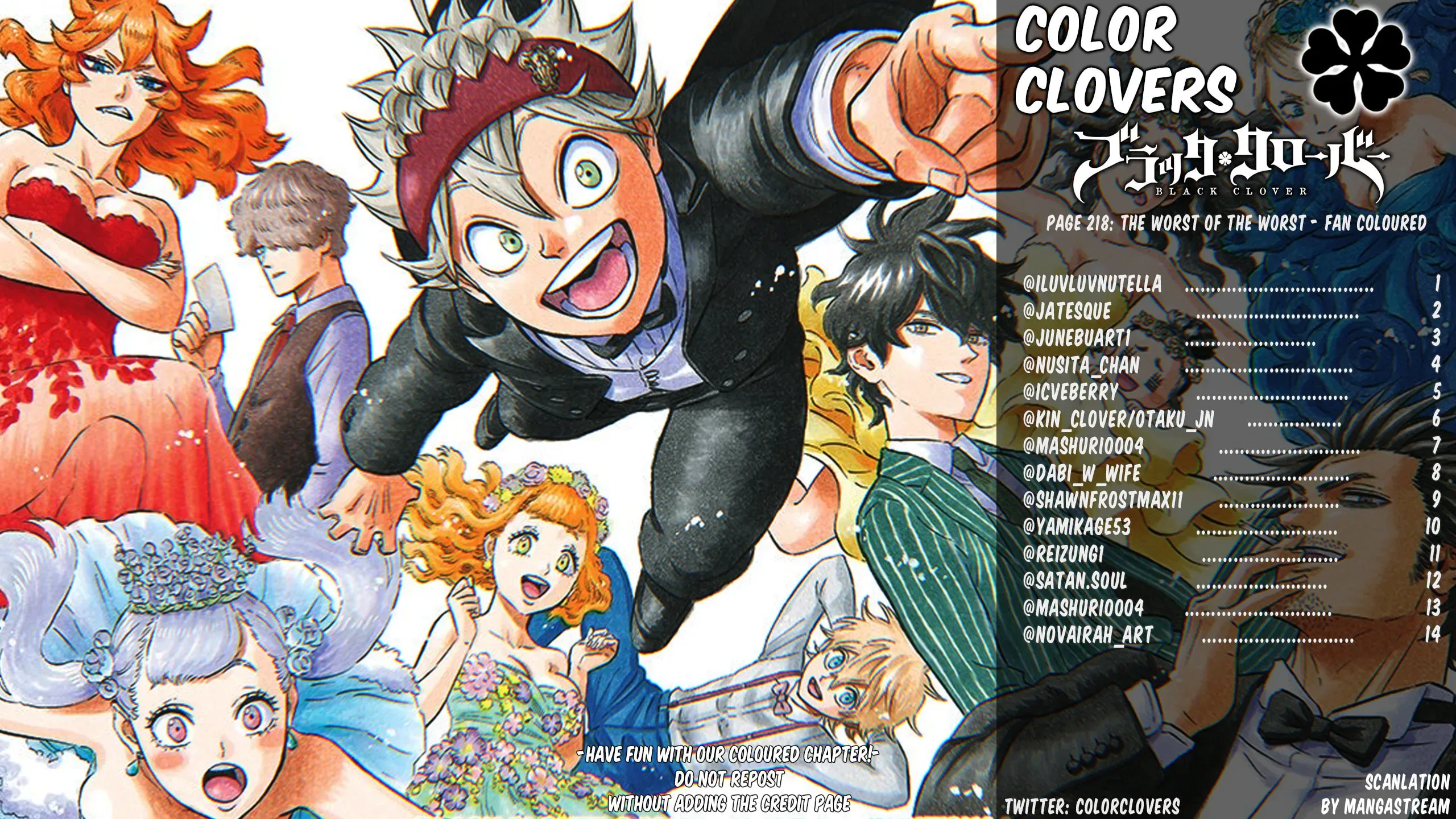 Read Black Clover (Fan Colored) (Colored) chapter 218 image 0 on Lezhin