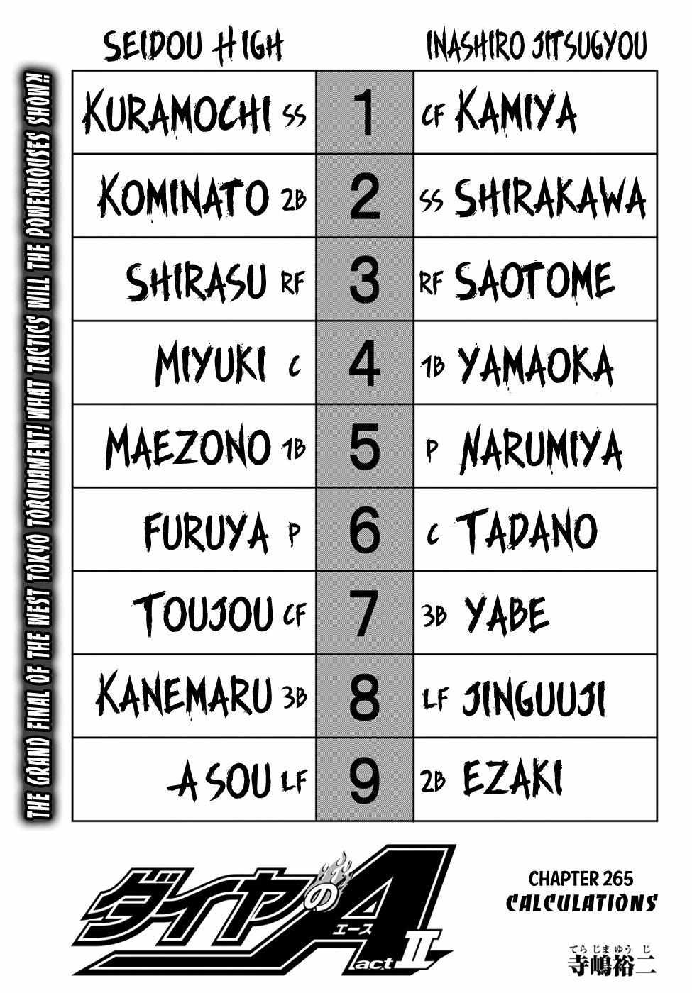 Read Diamond no Ace Act 2 chapter 265 image 0 on Lezhin