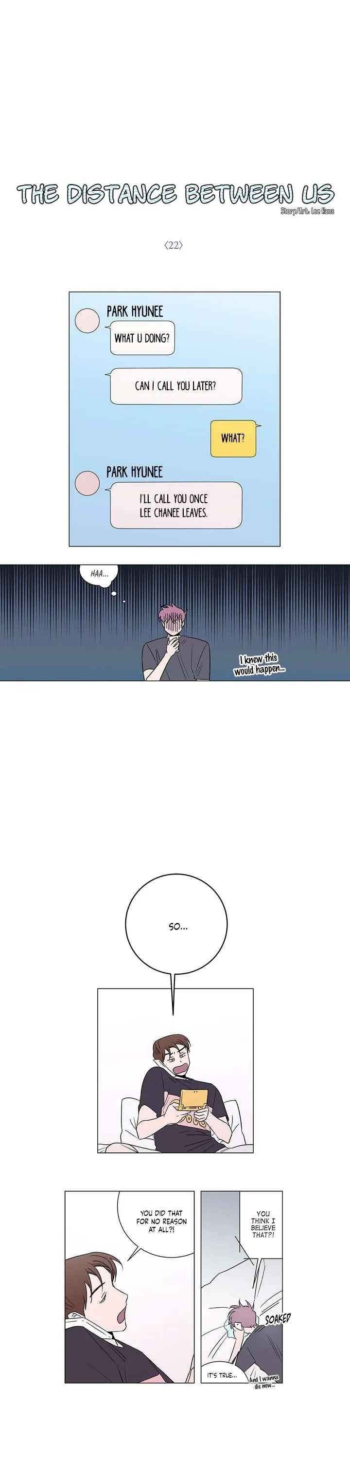 Read Distance Between Us chapter 22 image 2 on Lezhin