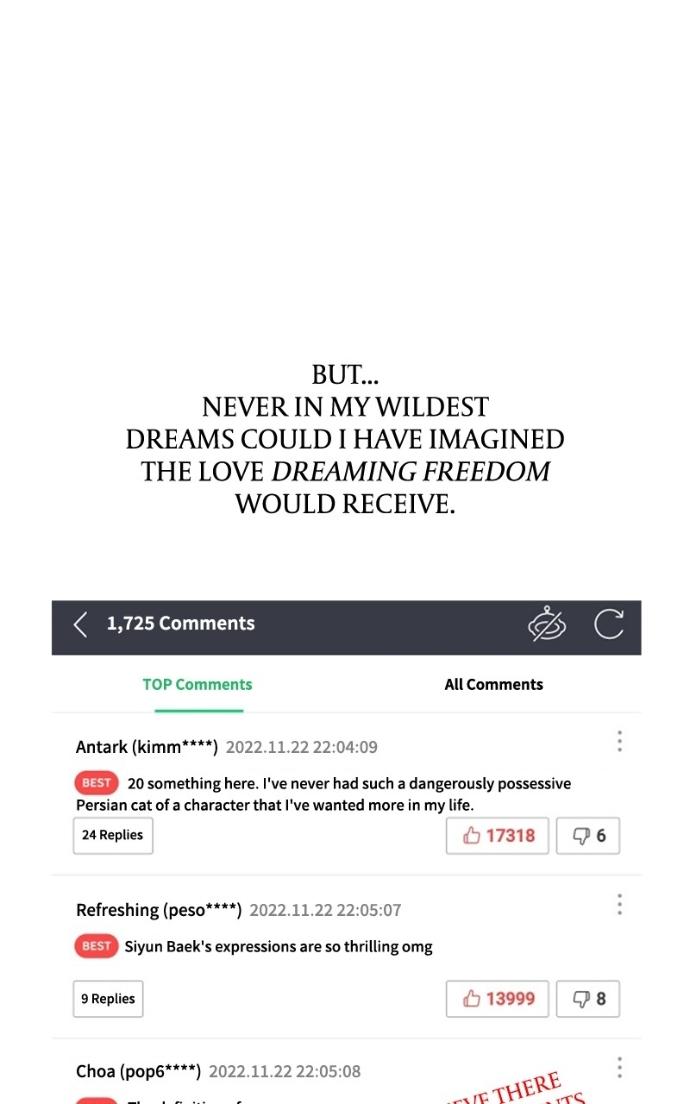 Read Dreaming Freedom chapter 169.5 image 3 on Lezhin