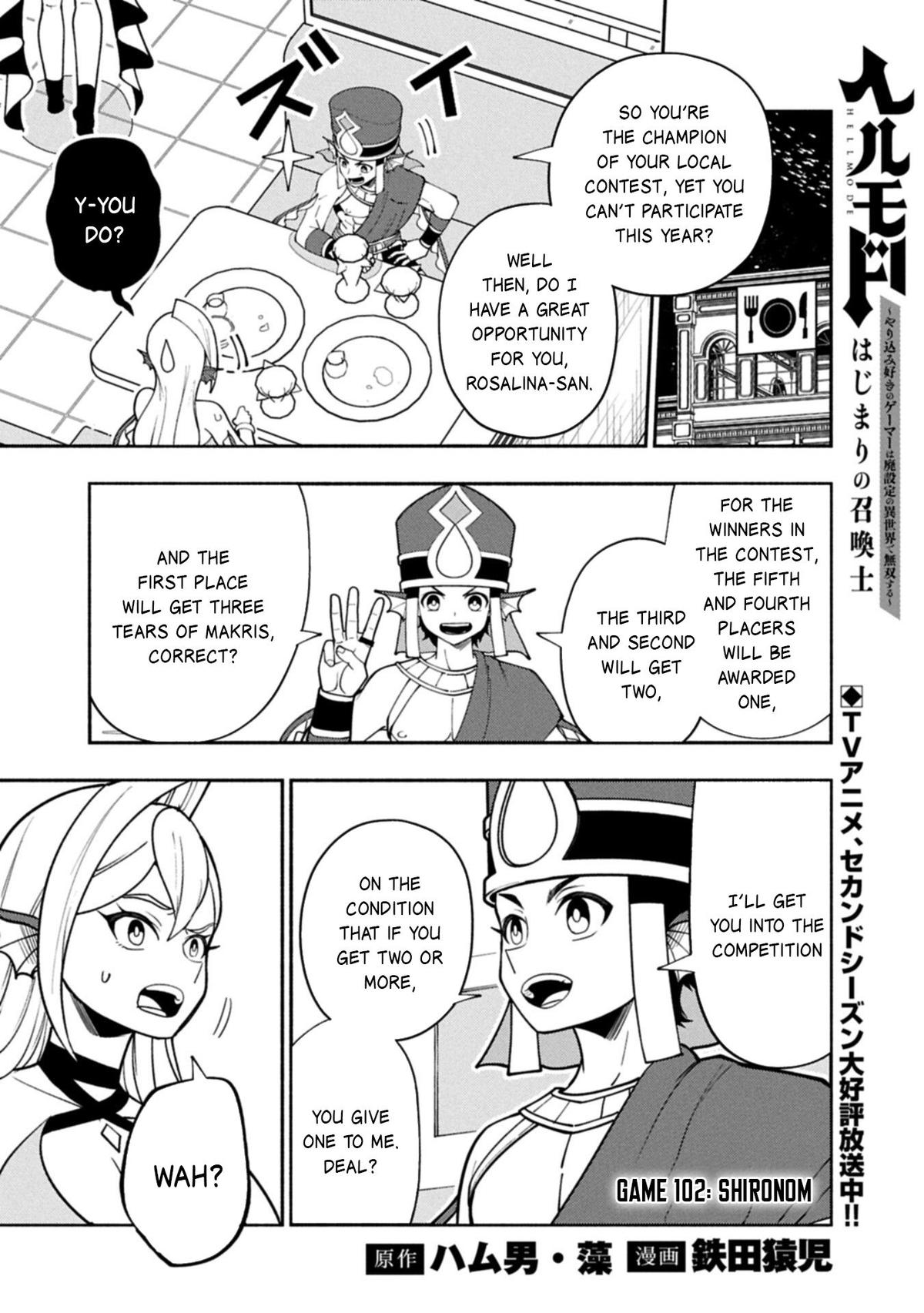 Hell Mode: Yarikomi Suki no Gamer wa Hai Settei no Isekai de Musou Suru Chapter 102.1 page 2 - 