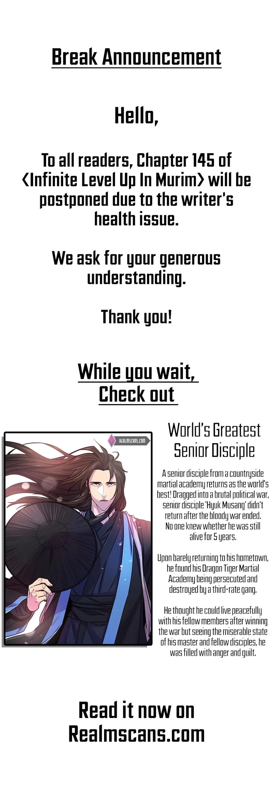 Read Infinite Leveling: Murim chapter 144.5 image 0 on Lezhin