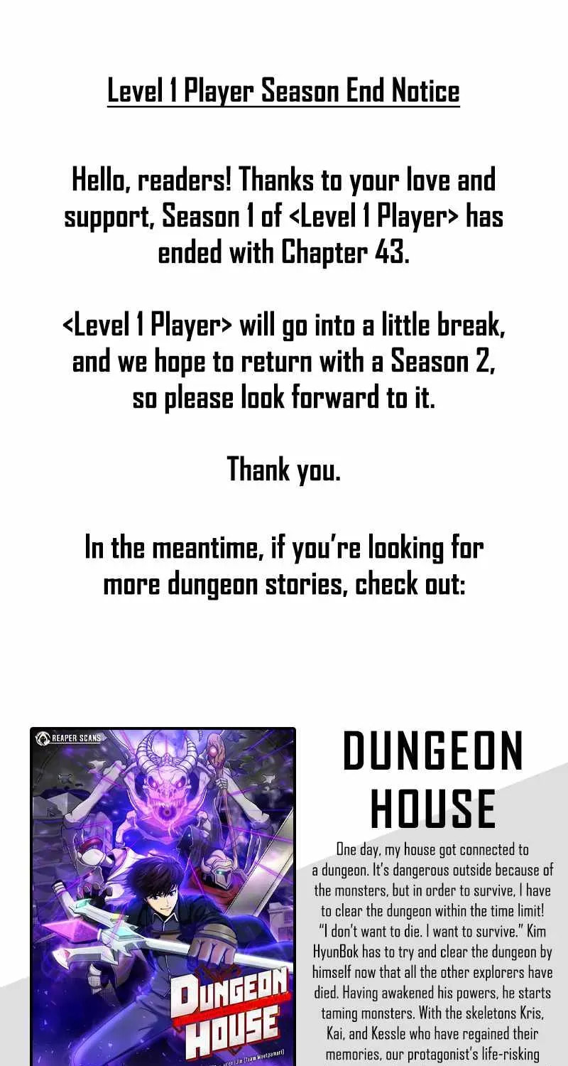 Read Level 1 Player chapter 43.2 image 0 on Lezhin