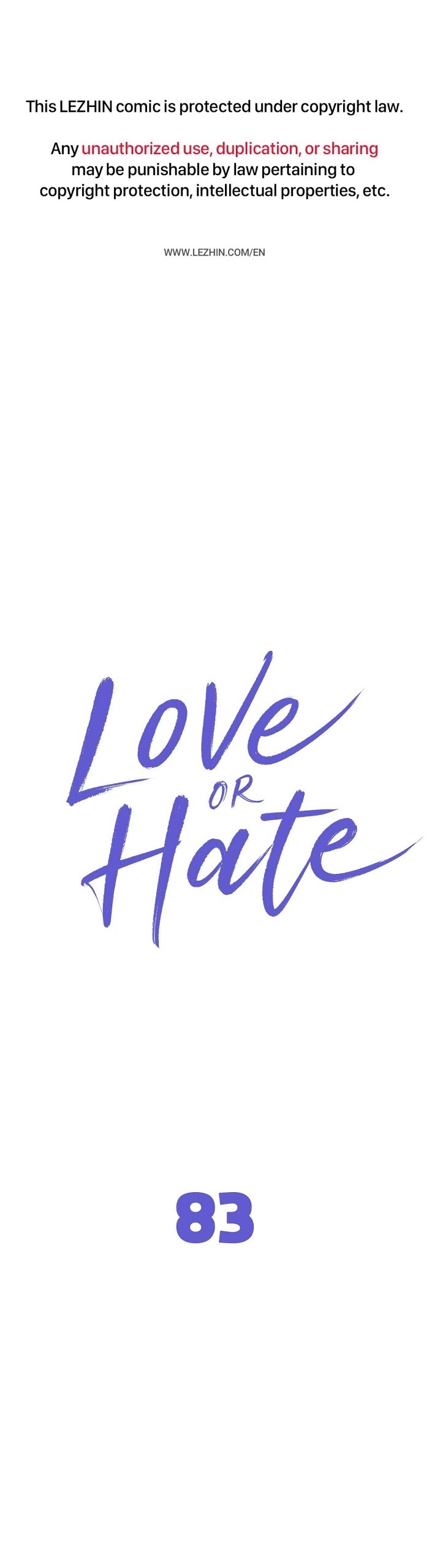Read Love or Hate chapter 83 image 1 on Lezhin