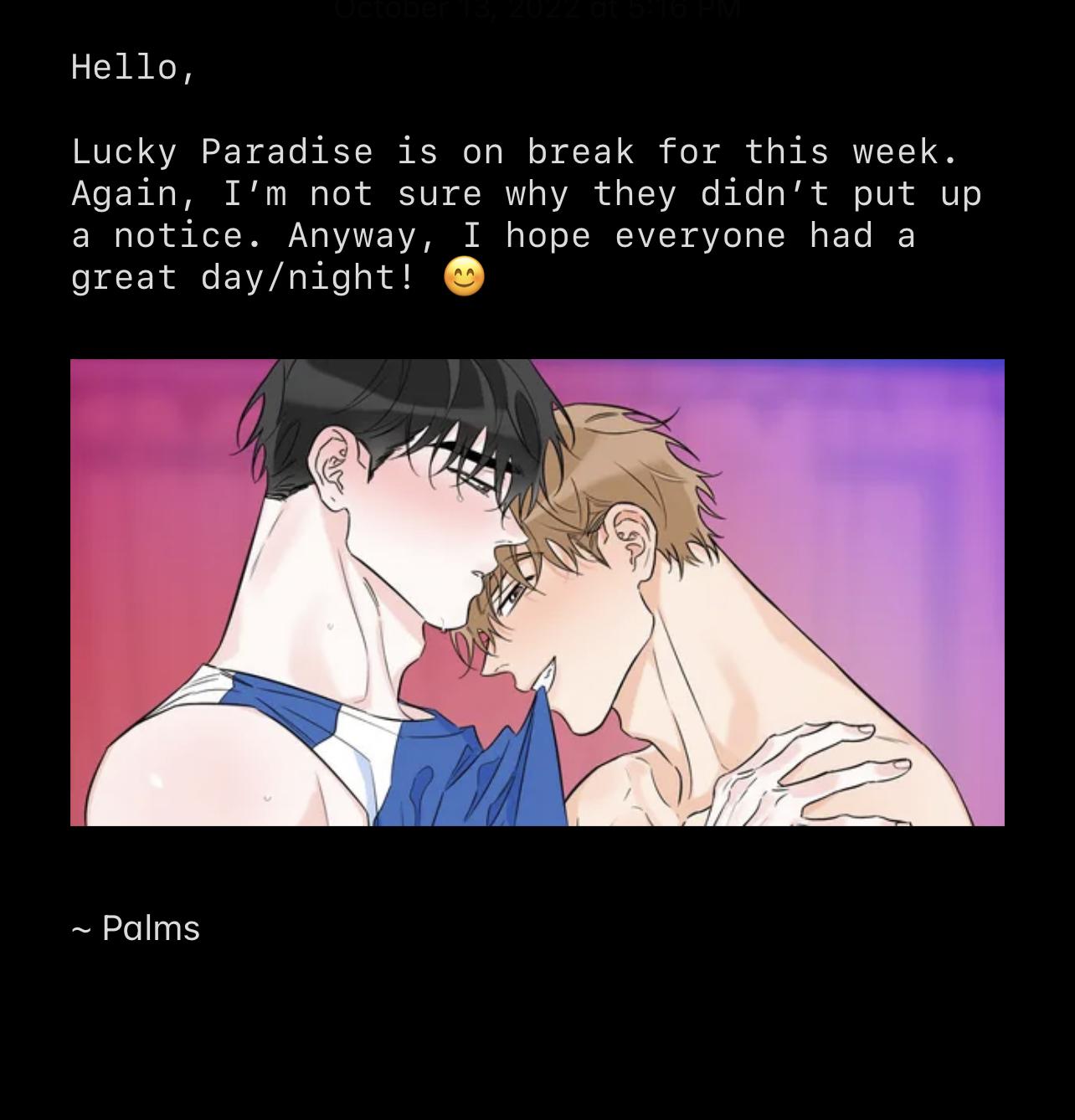 Read Lucky Paradise chapter 80.1 image 1 on Lezhin