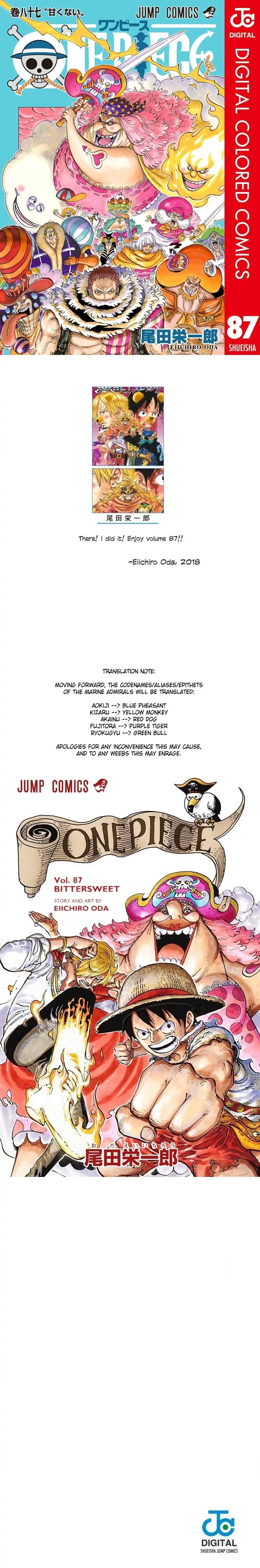 One Piece (Official Colored) Chapter 870 page 1 - 