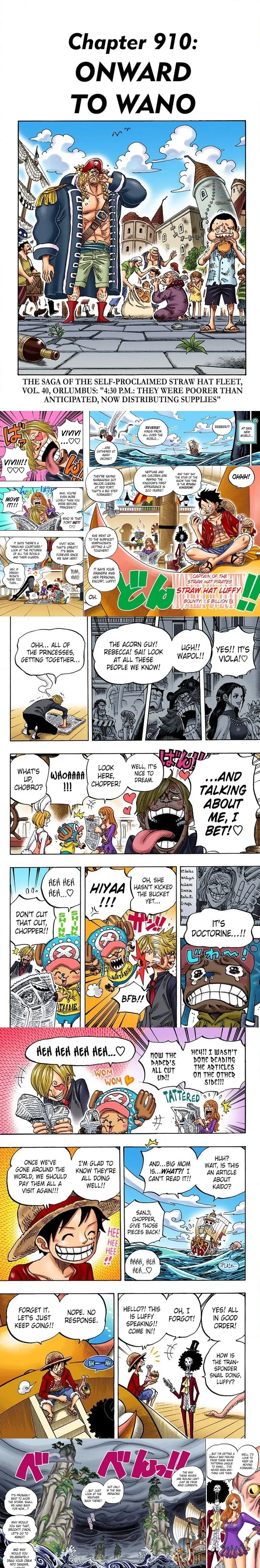 One Piece (Official Colored) Chapter 910 page 1 - 