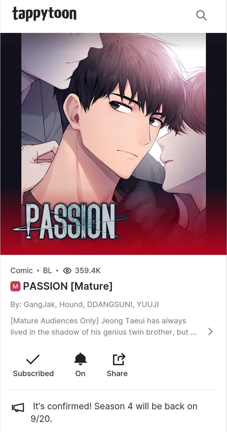 Read PASSION chapter 70.1 image 2 on Lezhin