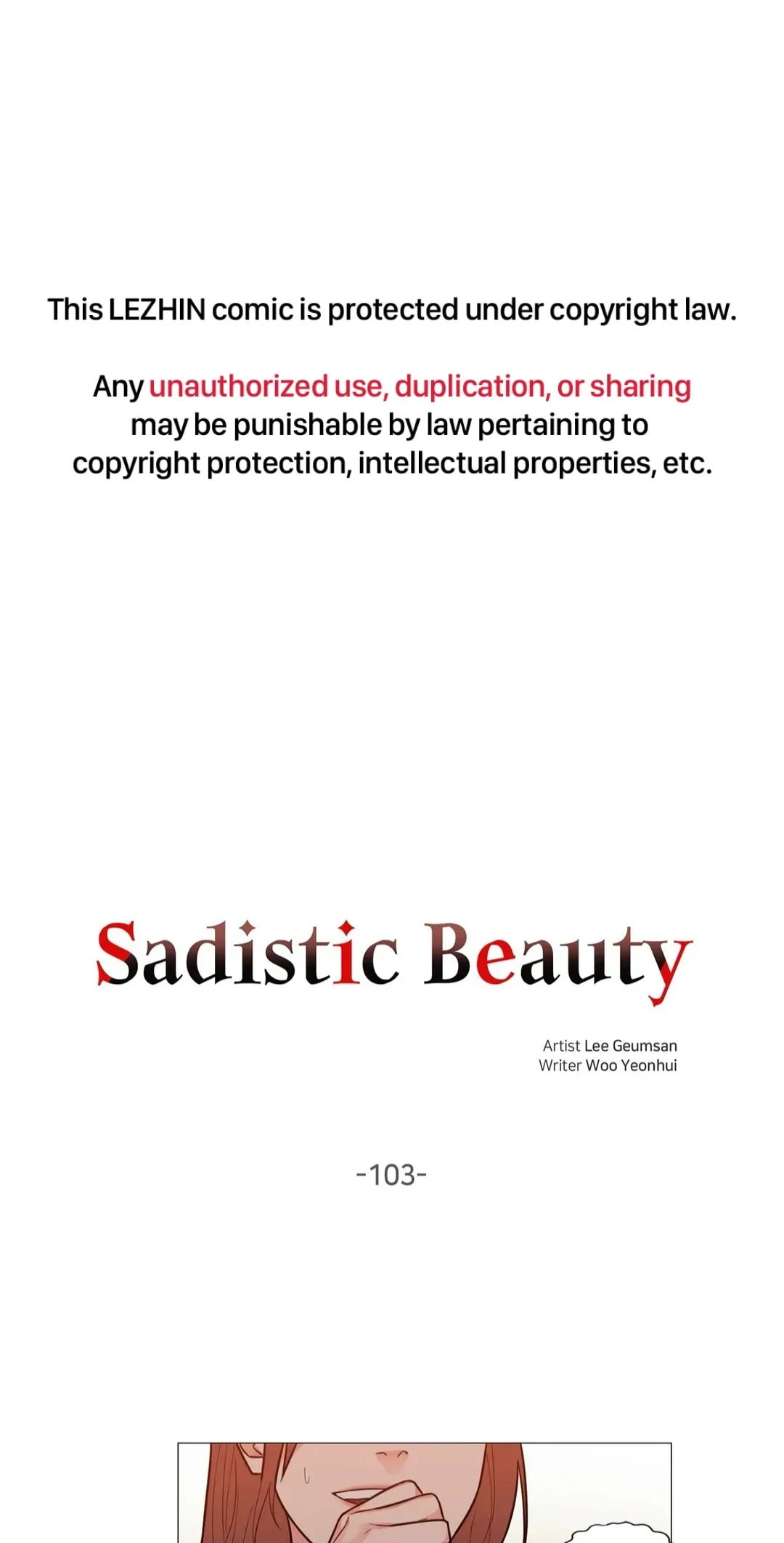 Read Sadistic Beauty chapter 103 image 1 on Lezhin