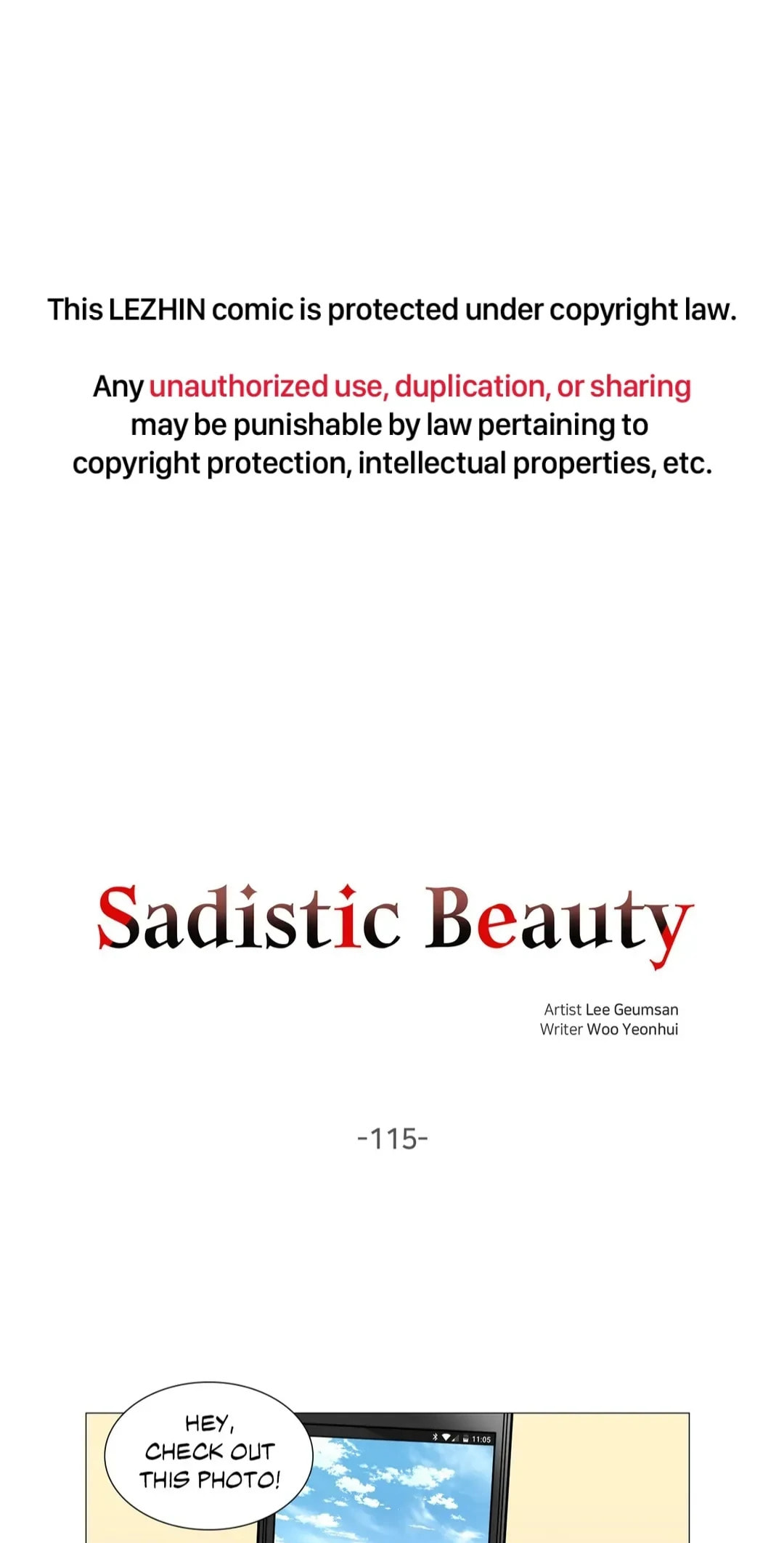 Read Sadistic Beauty chapter 115 image 1 on Lezhin