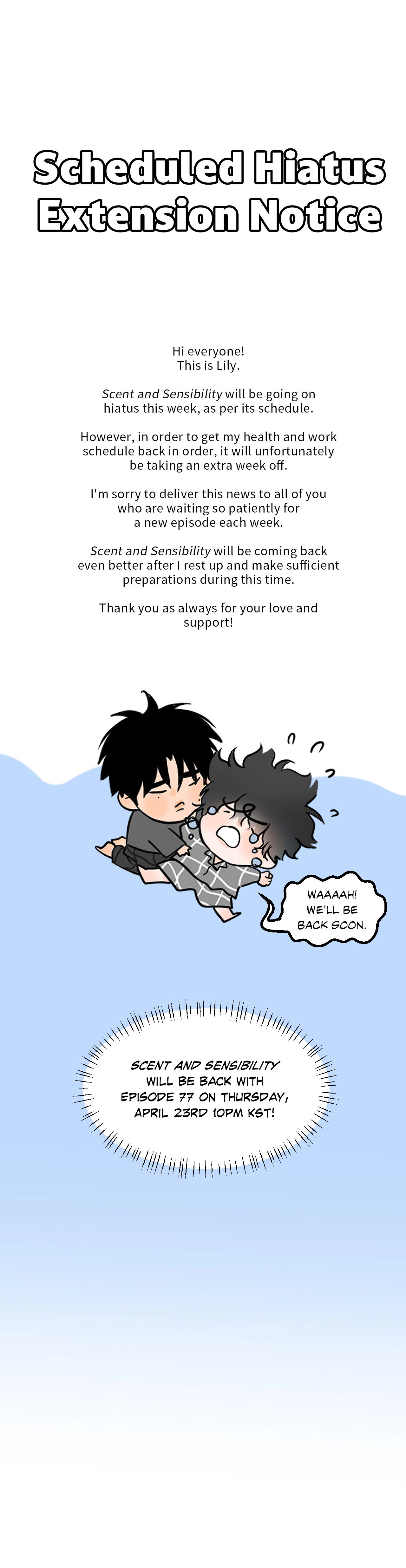 Read Scent and Sensibility chapter 76.1 image 1 on Lezhin