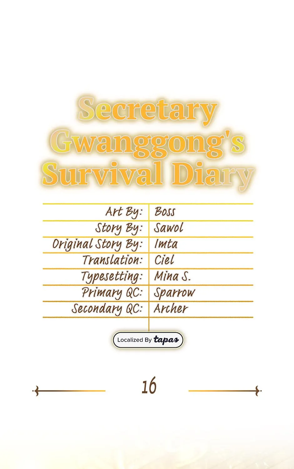 SECRETARY GWANGGONGS SURVIVAL DIARY Chapter 16 page 2 - 