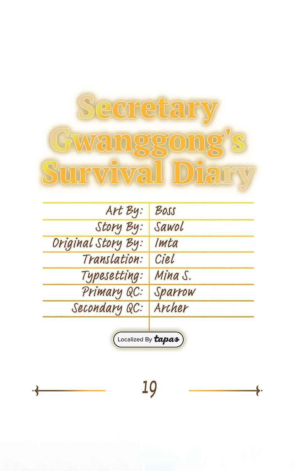 SECRETARY GWANGGONGS SURVIVAL DIARY Chapter 19 page 66 - 