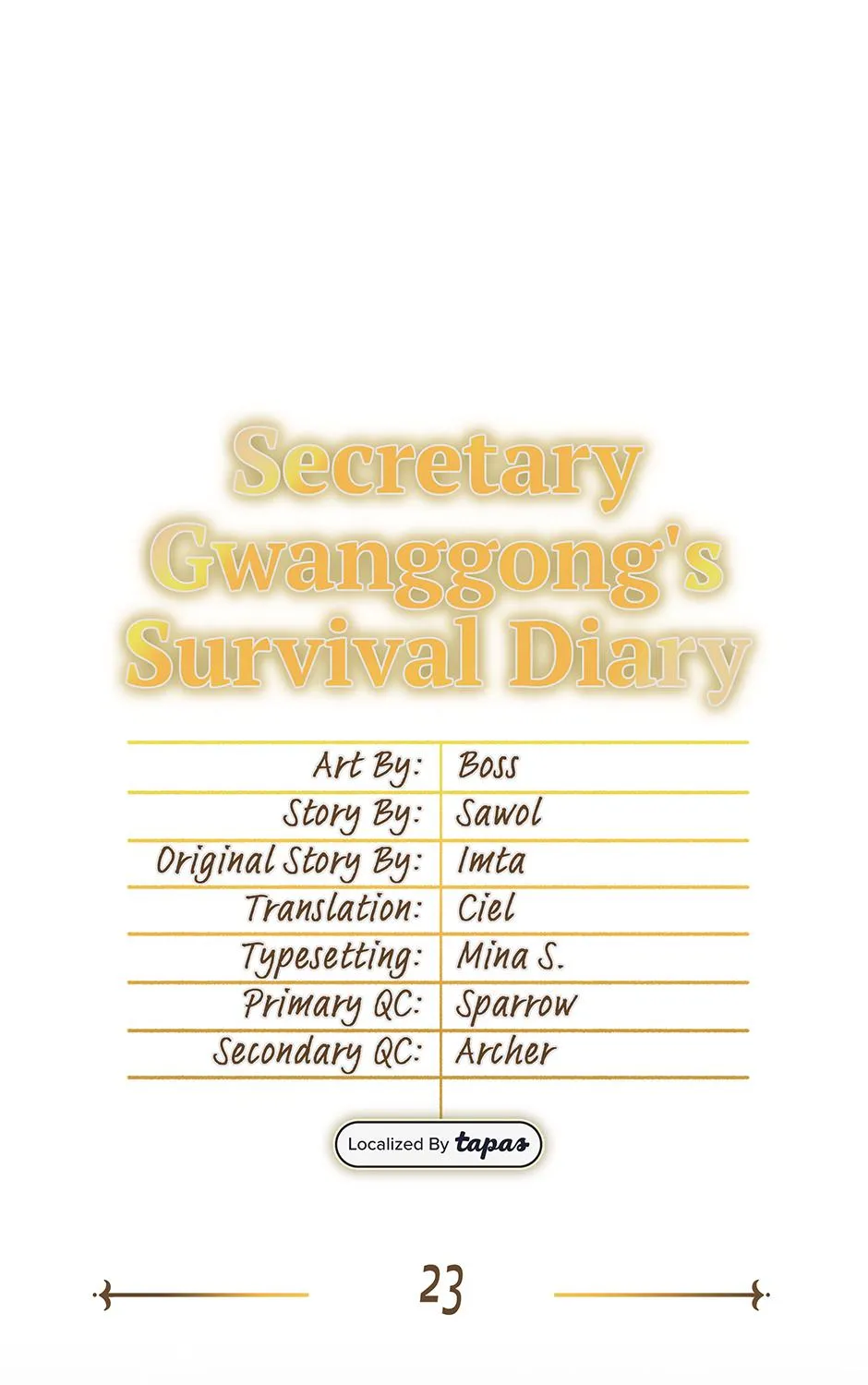SECRETARY GWANGGONGS SURVIVAL DIARY Chapter 23 page 51 - 