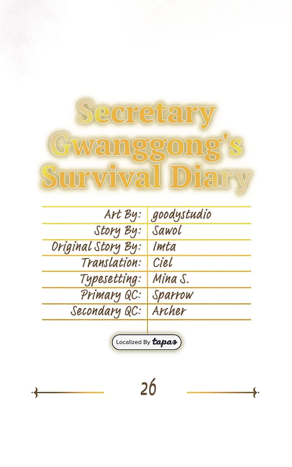 SECRETARY GWANGGONGS SURVIVAL DIARY Chapter 26 page 74 - 