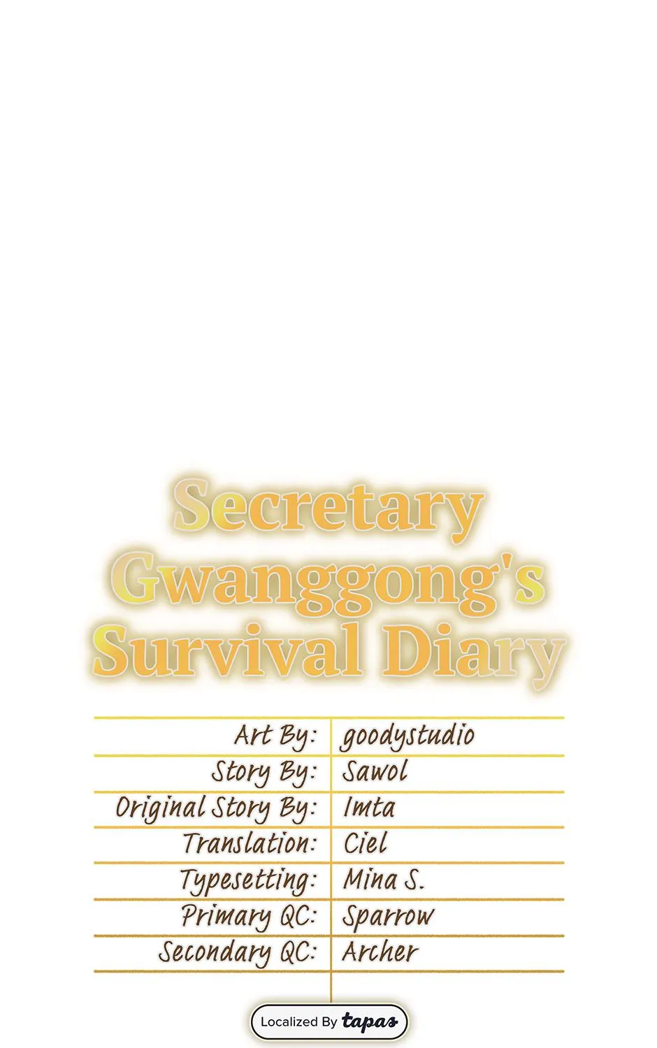 SECRETARY GWANGGONGS SURVIVAL DIARY Chapter 33 page 66 - 