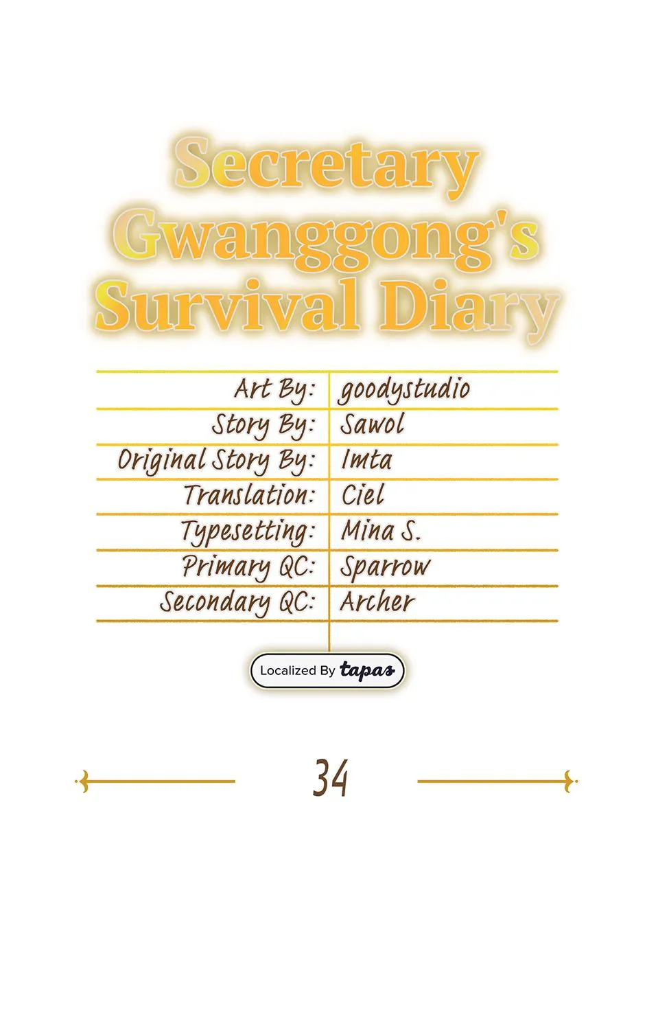 SECRETARY GWANGGONGS SURVIVAL DIARY Chapter 34 page 67 - 