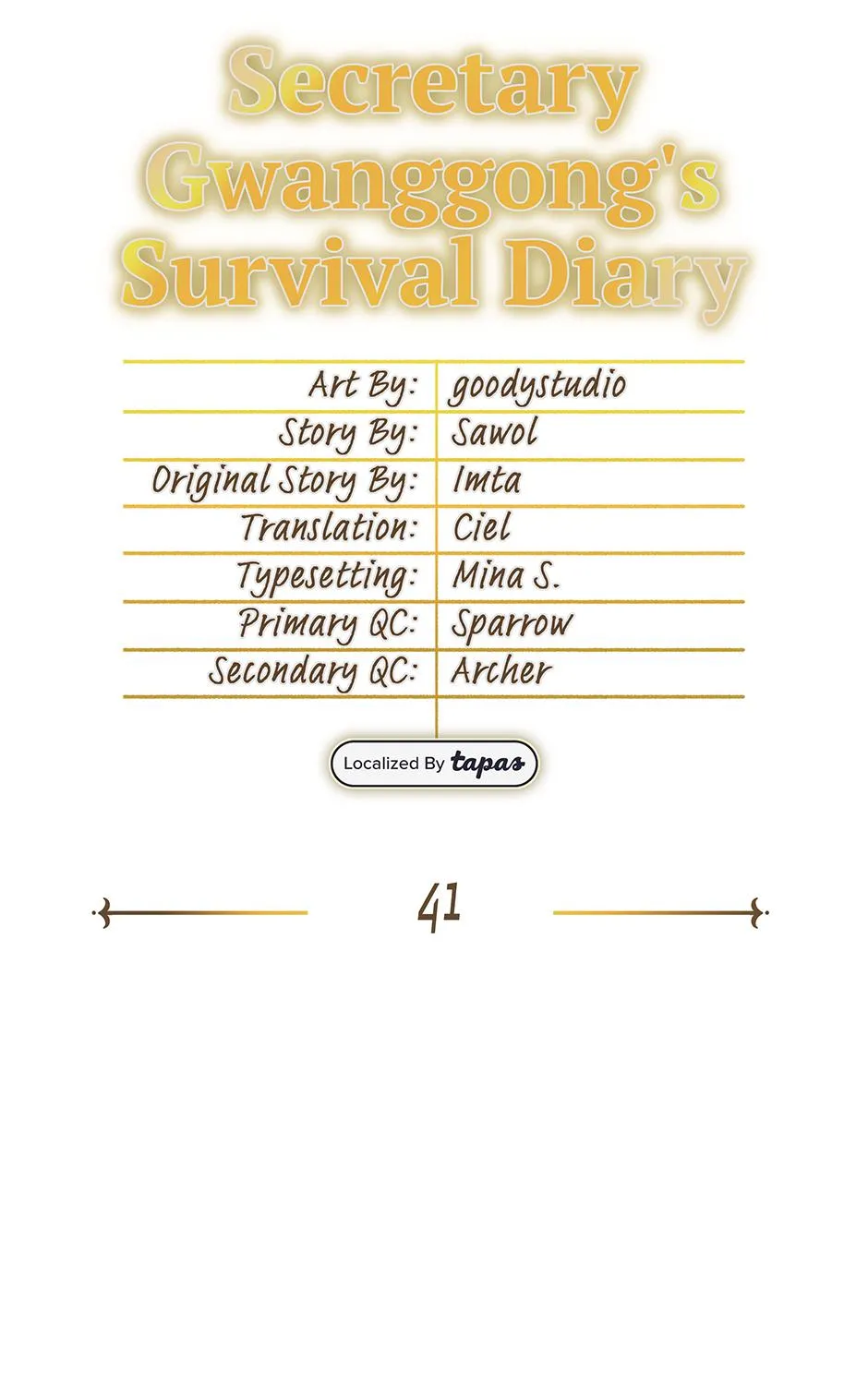 SECRETARY GWANGGONGS SURVIVAL DIARY Chapter 42 page 63 - 