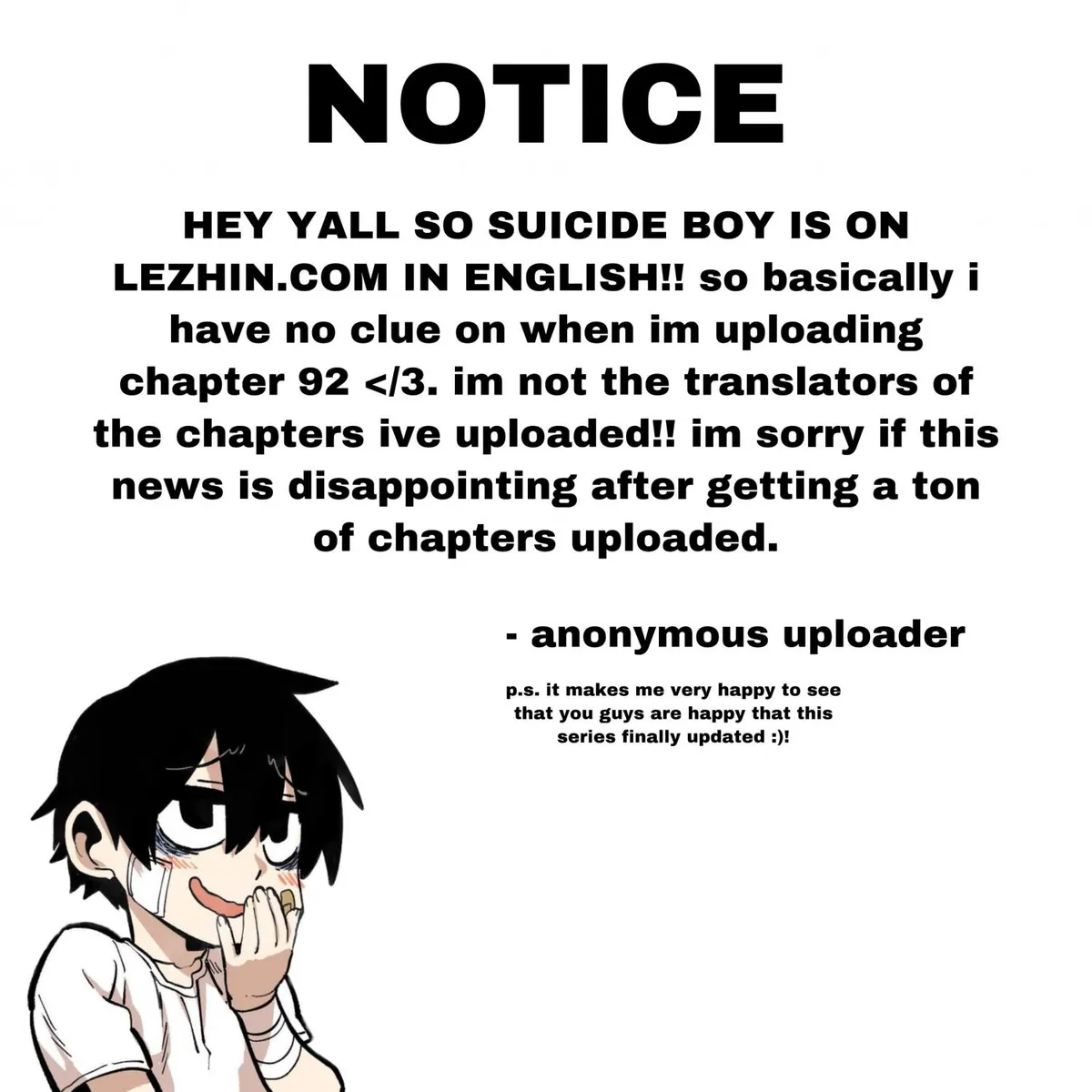 Read Suicide Boy chapter 91.5 image 0 on Lezhin