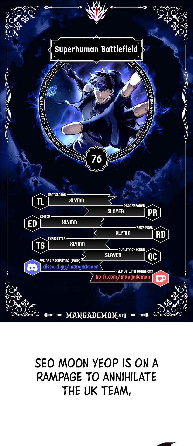 Read Superhuman Battlefield chapter 76 image 0 on Lezhin