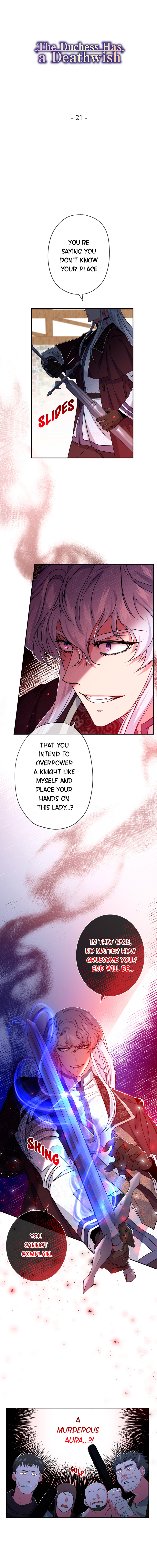 Read The Duchess Has a Deathwish chapter 21 image 1 on Lezhin