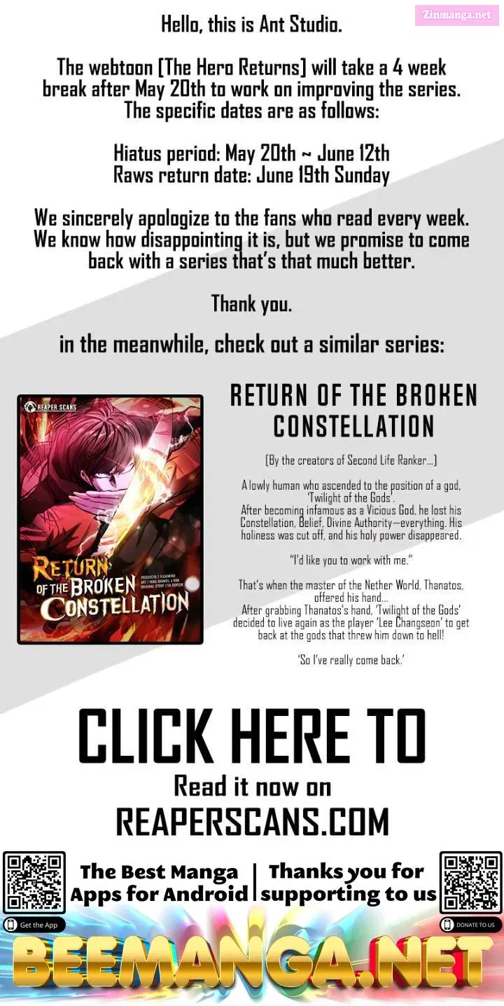 Read The Hero Returns chapter 0 image 1 on Lezhin
