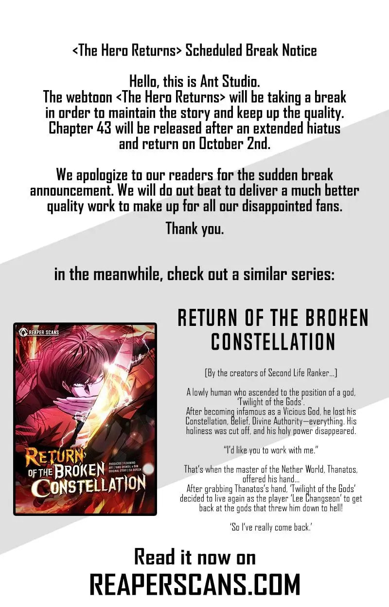 Read The Hero Returns chapter 42.5 image 0 on Lezhin