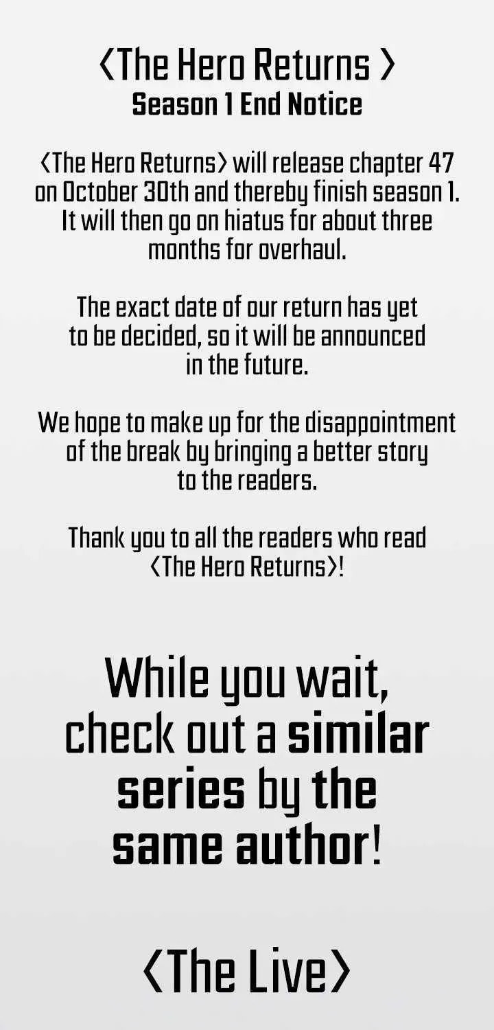 Read The Hero Returns chapter 47.1 image 0 on Lezhin