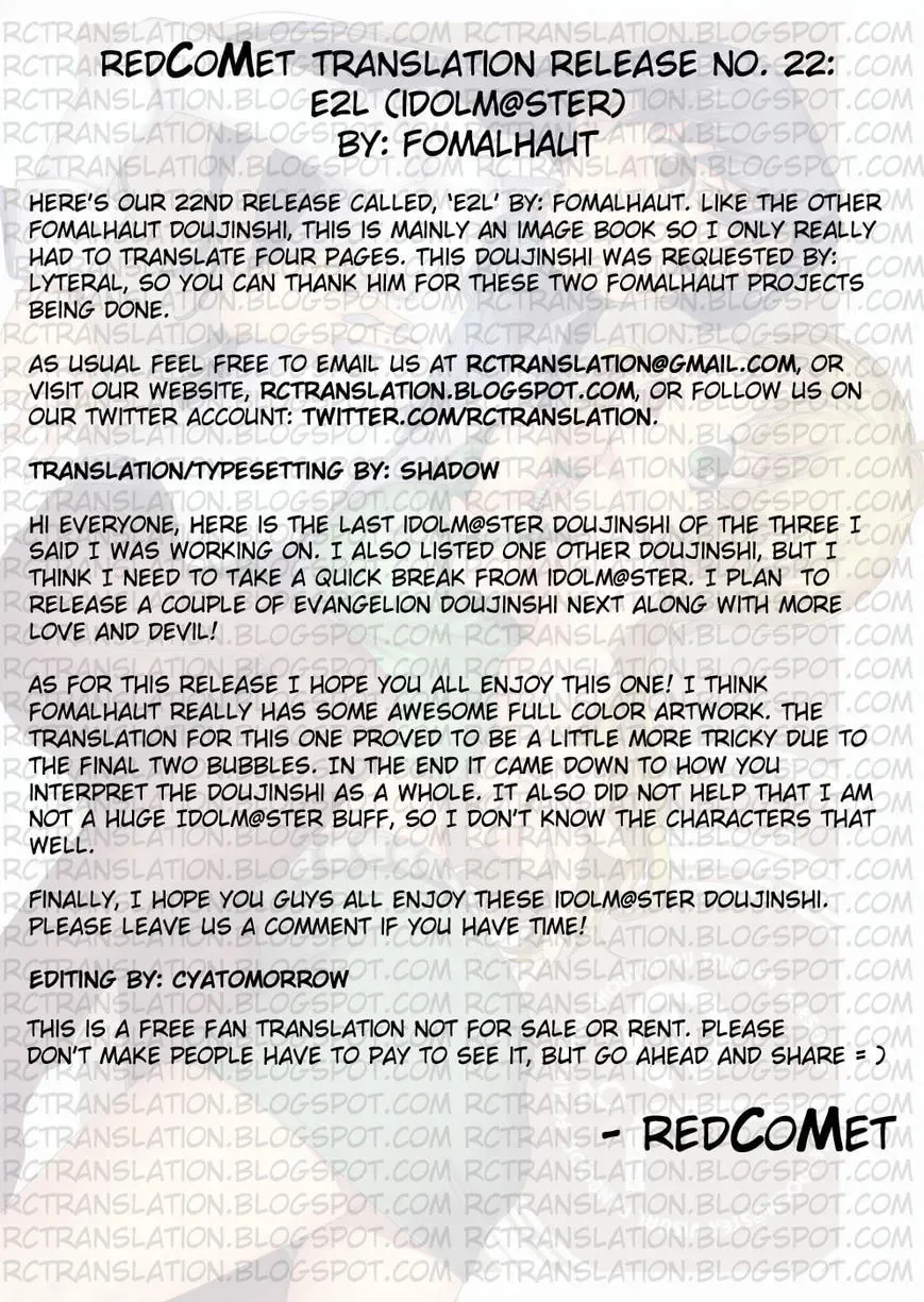 Read THE iDOLM@STER - e2L (Colored) chapter 1 image 1 on Lezhin