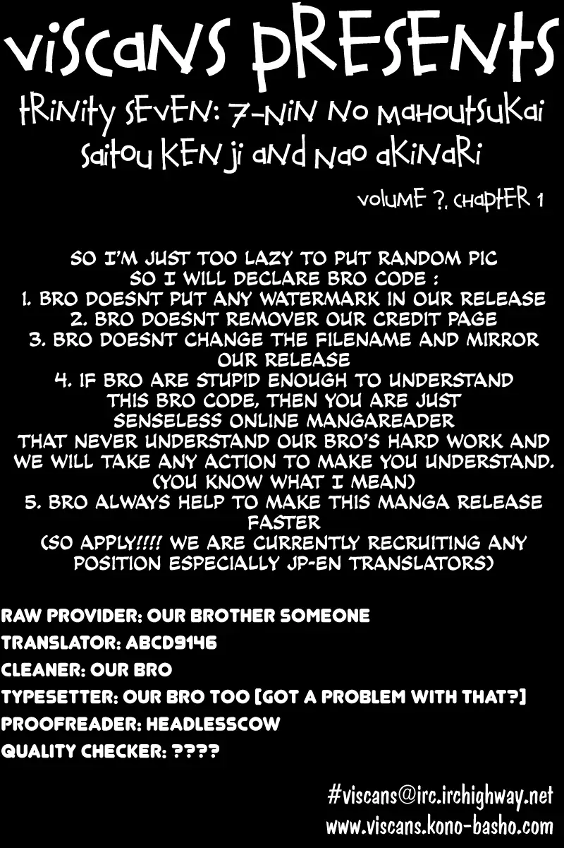 Read Trinity Seven: 7-Nin No Mahoutsukai chapter 0 image 0 on Lezhin