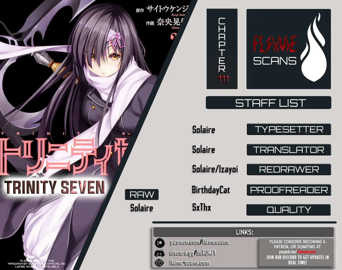 Trinity Seven: 7-Nin No Mahoutsukai Chapter 111 page 1 - 
