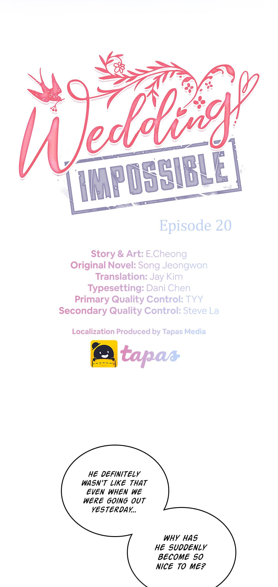 Read Wedding Impossible chapter 20 image 1 on Lezhin